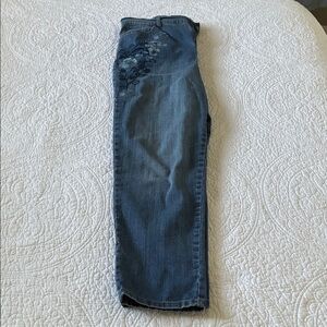 Gloria VanderbiltAll Around Slimming Effec Women's Blue Jeans with Floral Design